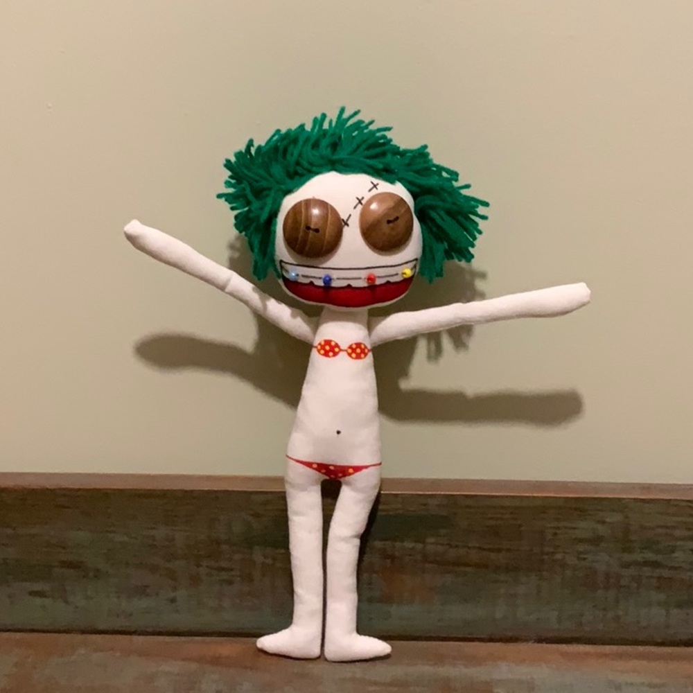 Manifestation Voodoo Doll Green Hair